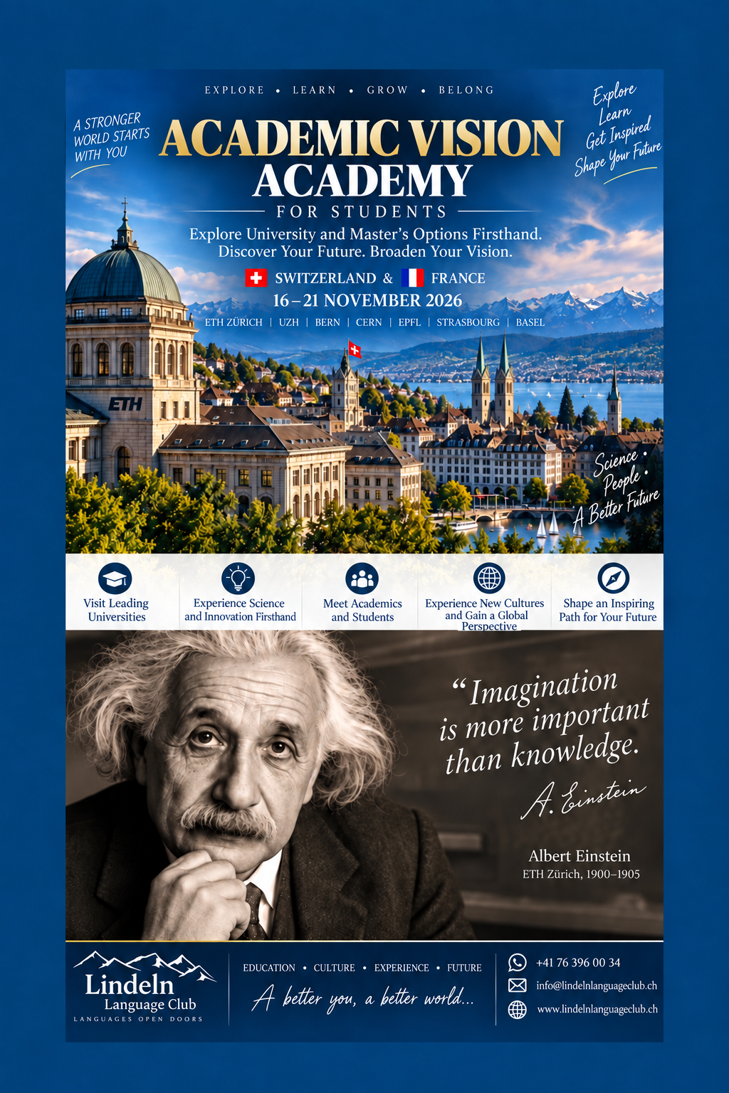 Academic Vision Academy student program in Switzerland and France, 16–21 November 2026
