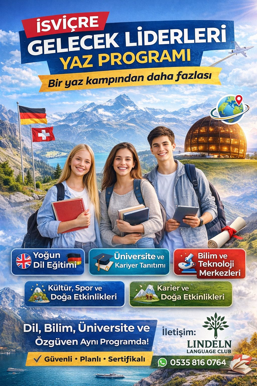 İsviçre Gelecek Liderleri Yaz Programı — Türkçe yaz programı afişi